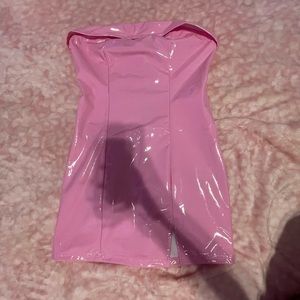 Shein Pink pleather mini dress!